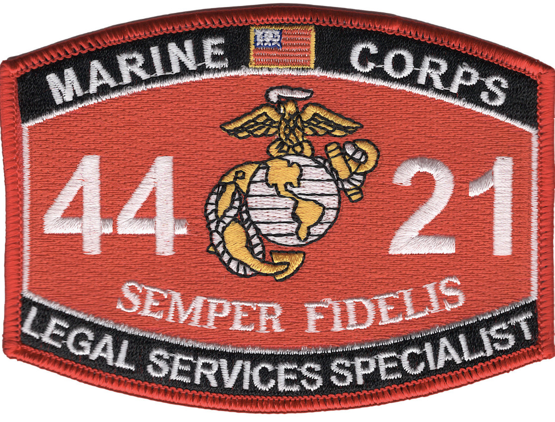 4.5" MARINE CORPS MOS 4421 LEGAL SERVICES SPECIALIST  EMBROIDERED PATCH