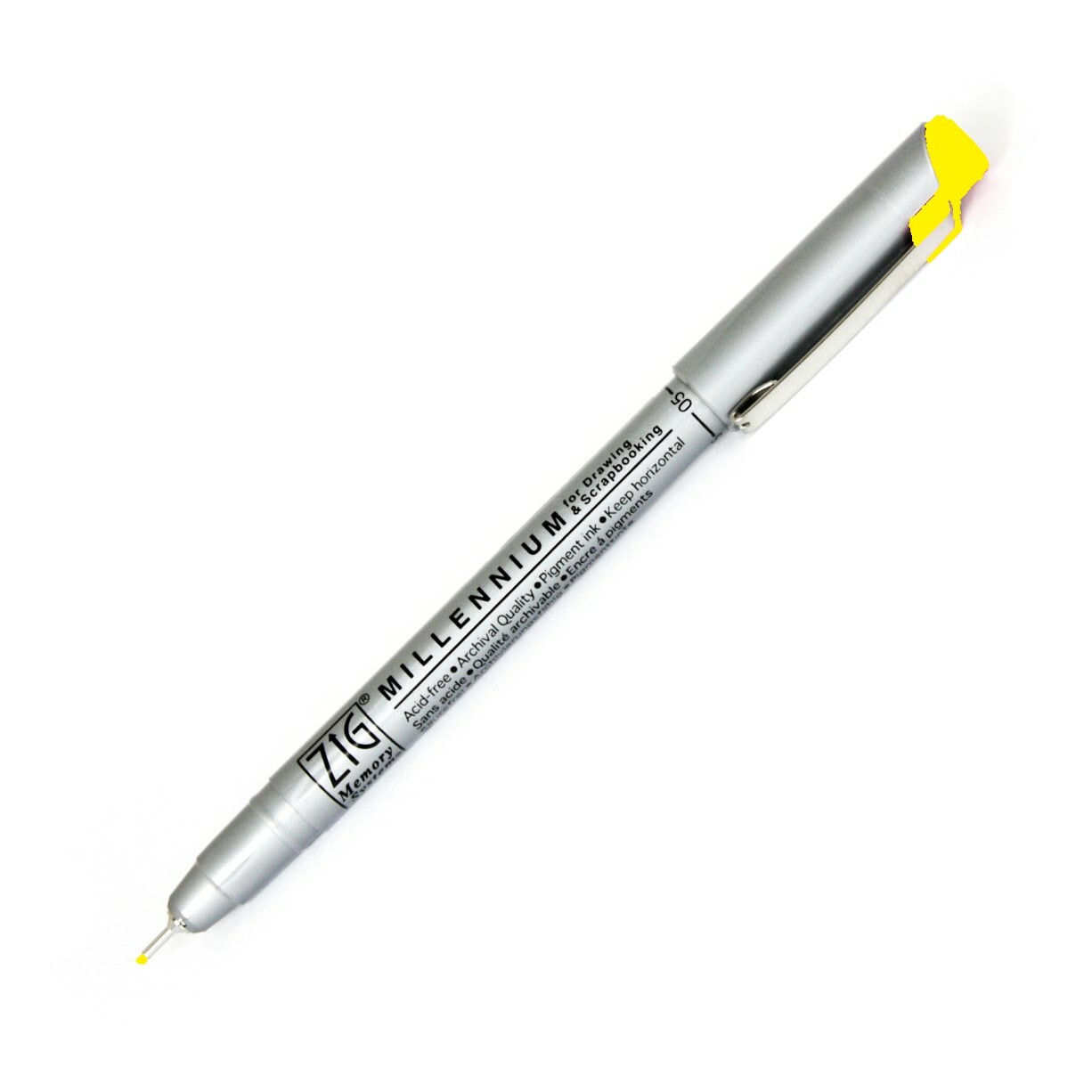 MS05-50 Zig Millennium Fine Line Permanent Marker, Yellow Ink, 1 Each