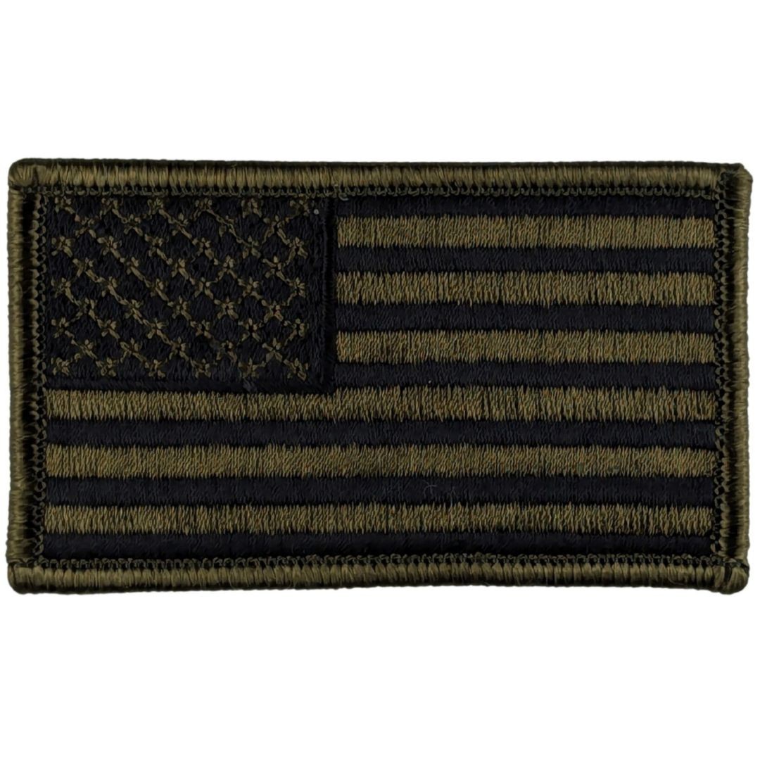 American Flag Patch - Subdued Olive Drab OD Green - Hook Fastener Tactical Patch