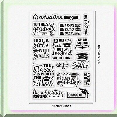 Graduation Clear Stamp Set with Words and Frame