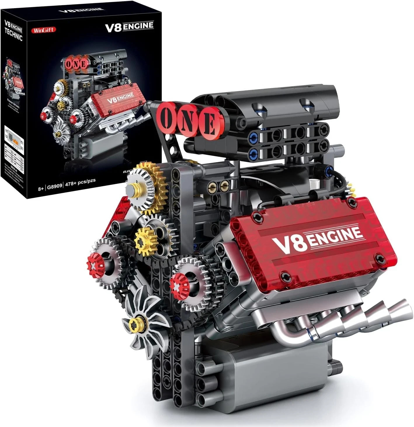 V8 Engine Kit Gas Model - OHV V8 Small Engine Model Kit Model Engine Resin Model