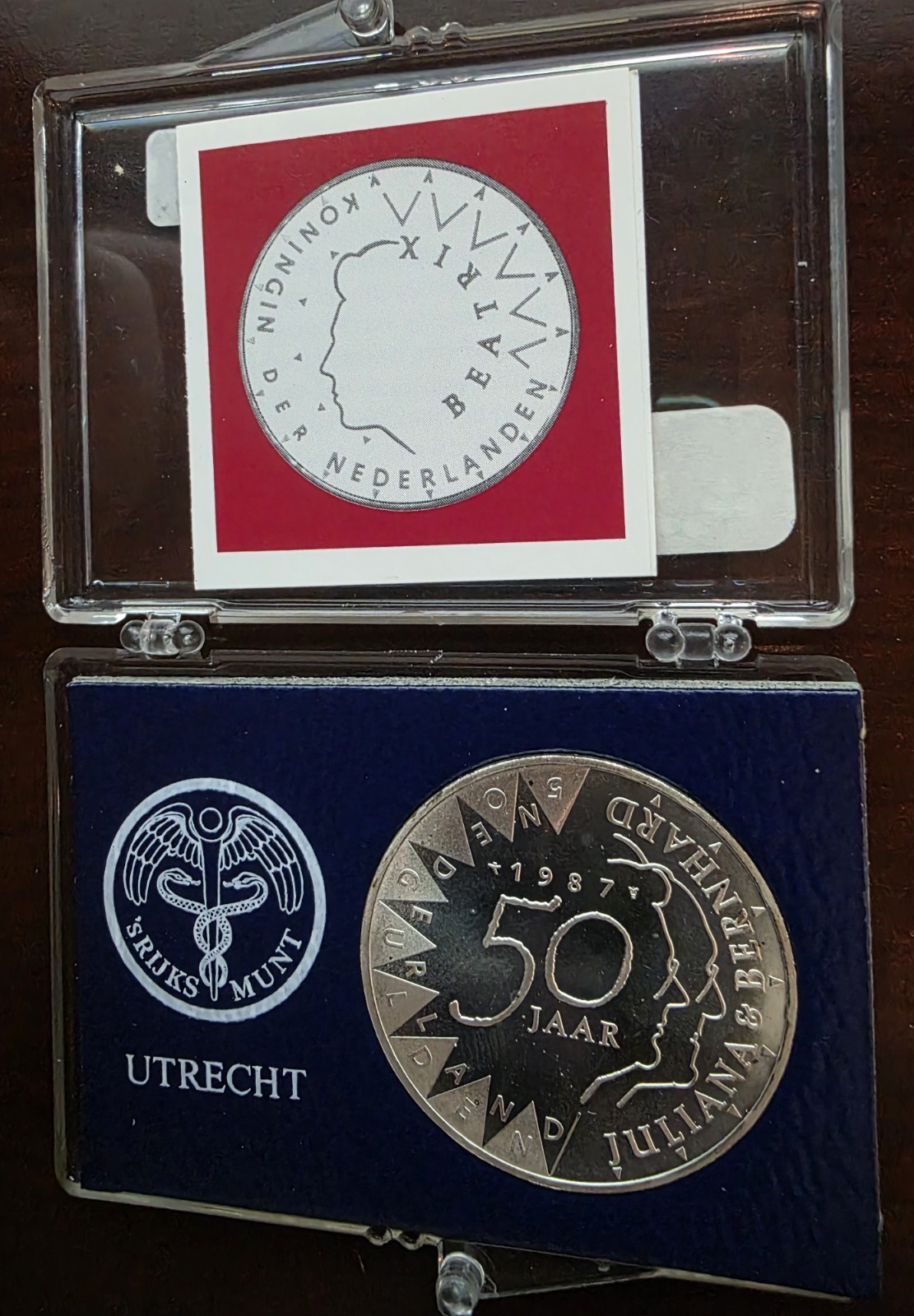 1987 NETHERLANDS 50 JAAR SILVER COIN