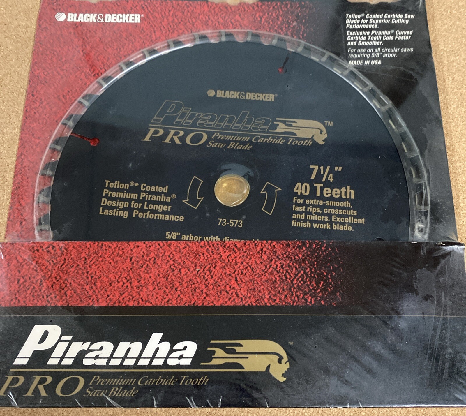 Black & Decker 7 1/4” 40 Teeth Piranha PRO Premium Carbide USA New Free Shipping