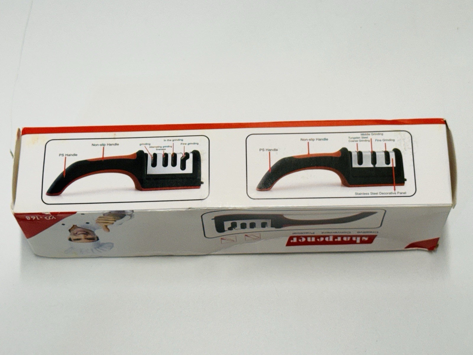 Kitchen Knife Sharpener 3 Stage Manual Tungsten Steel Sharpening Tool Handheld