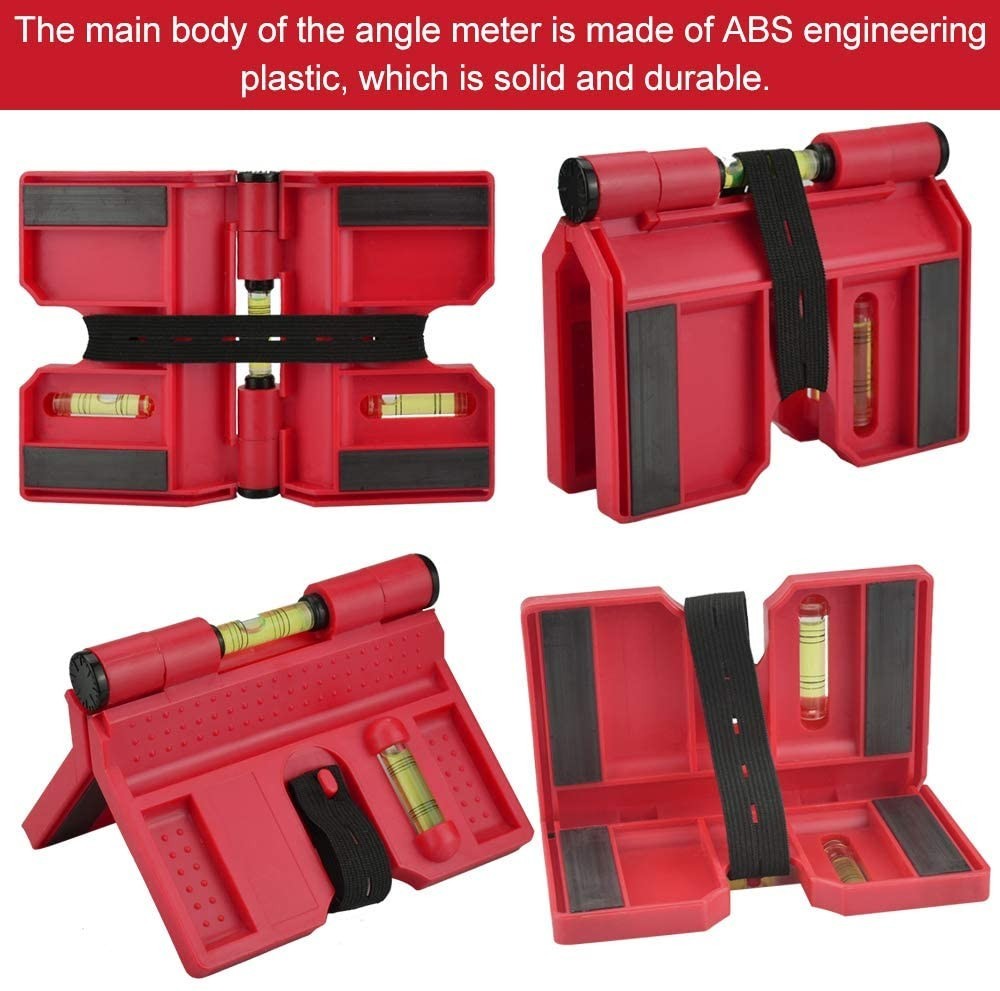 Fence Post Level Tool Versatile Adjustable Plastic Red Vertical 3 Vials