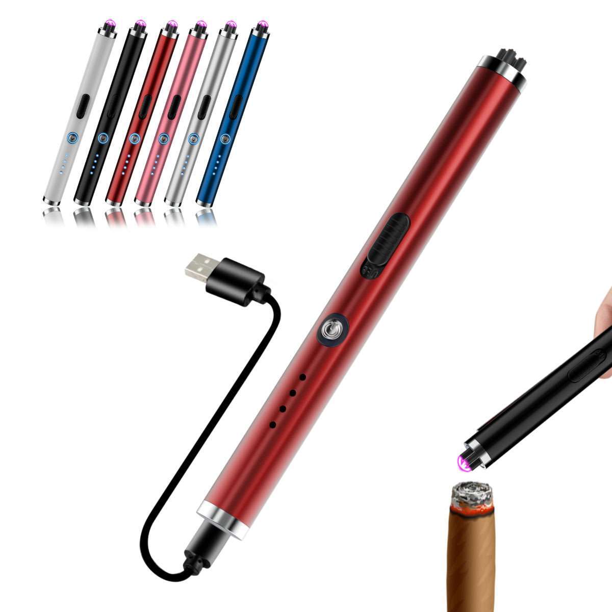Electric Double Arc Lighter Flexible Neck USB Rechargeable Candles BBQ Windproof