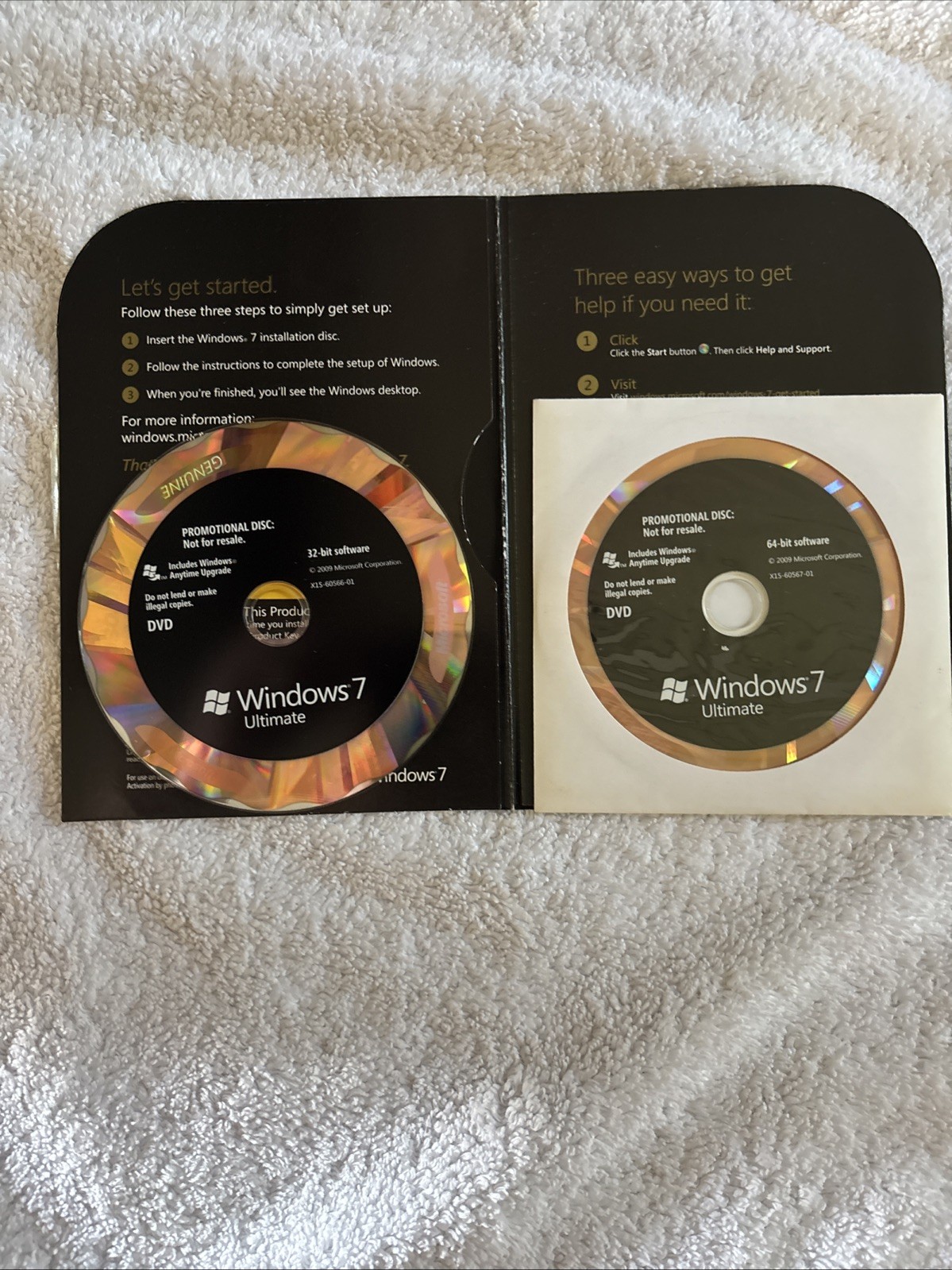 RARE SIGNED Microsoft Windows 7 Ultimate SIGNATURE EDITION 64 Bit —32 Bit DVDs