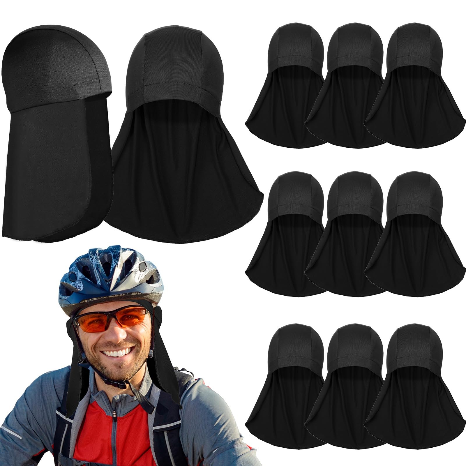 9 Pcs Hard Hat Sun Shade Cooling Skull Cap for Quick Dry Cooling Protector