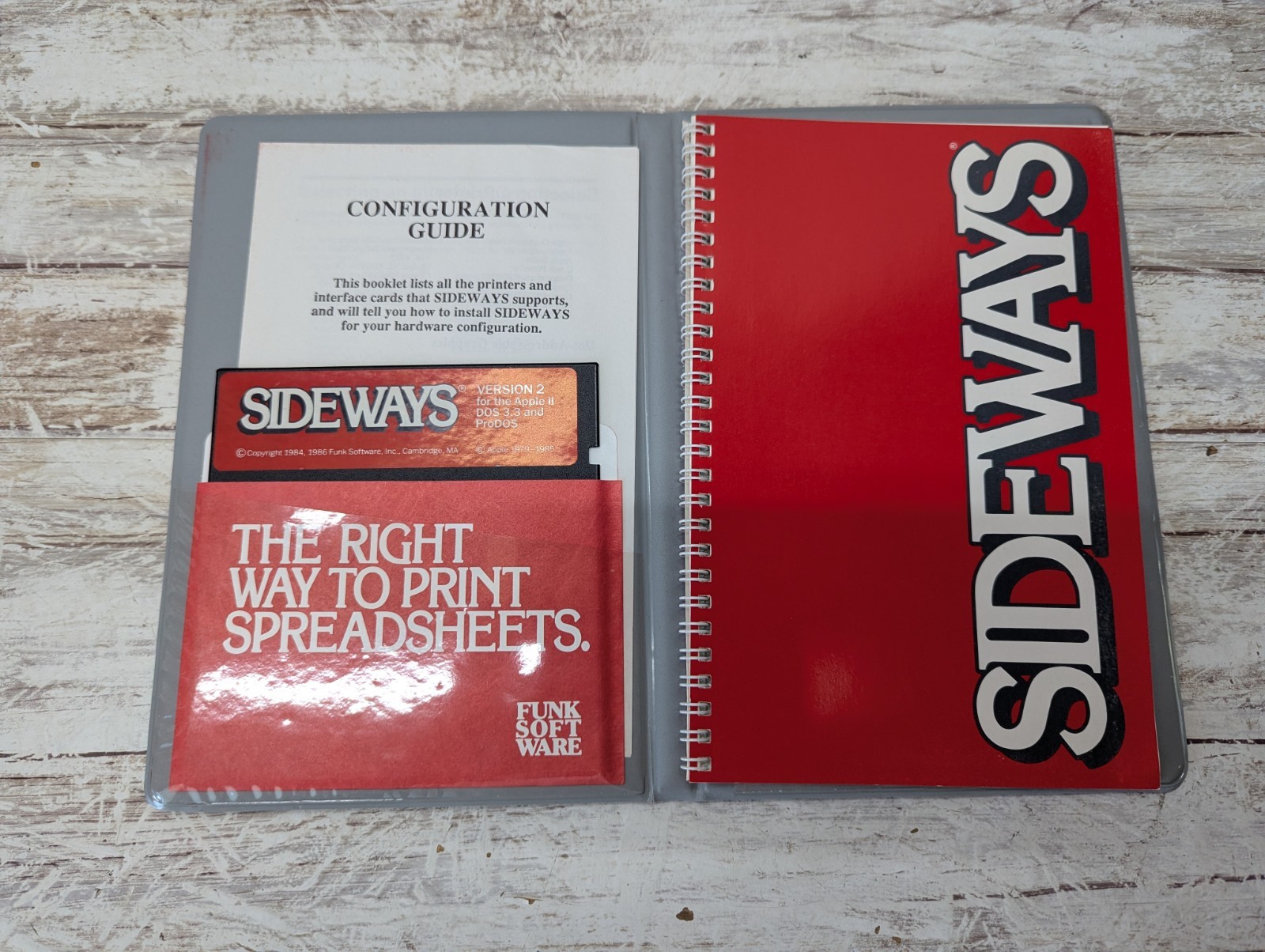 Sideways Version Apple II PC by Funk Software spreadsheets print - Floppy Disc