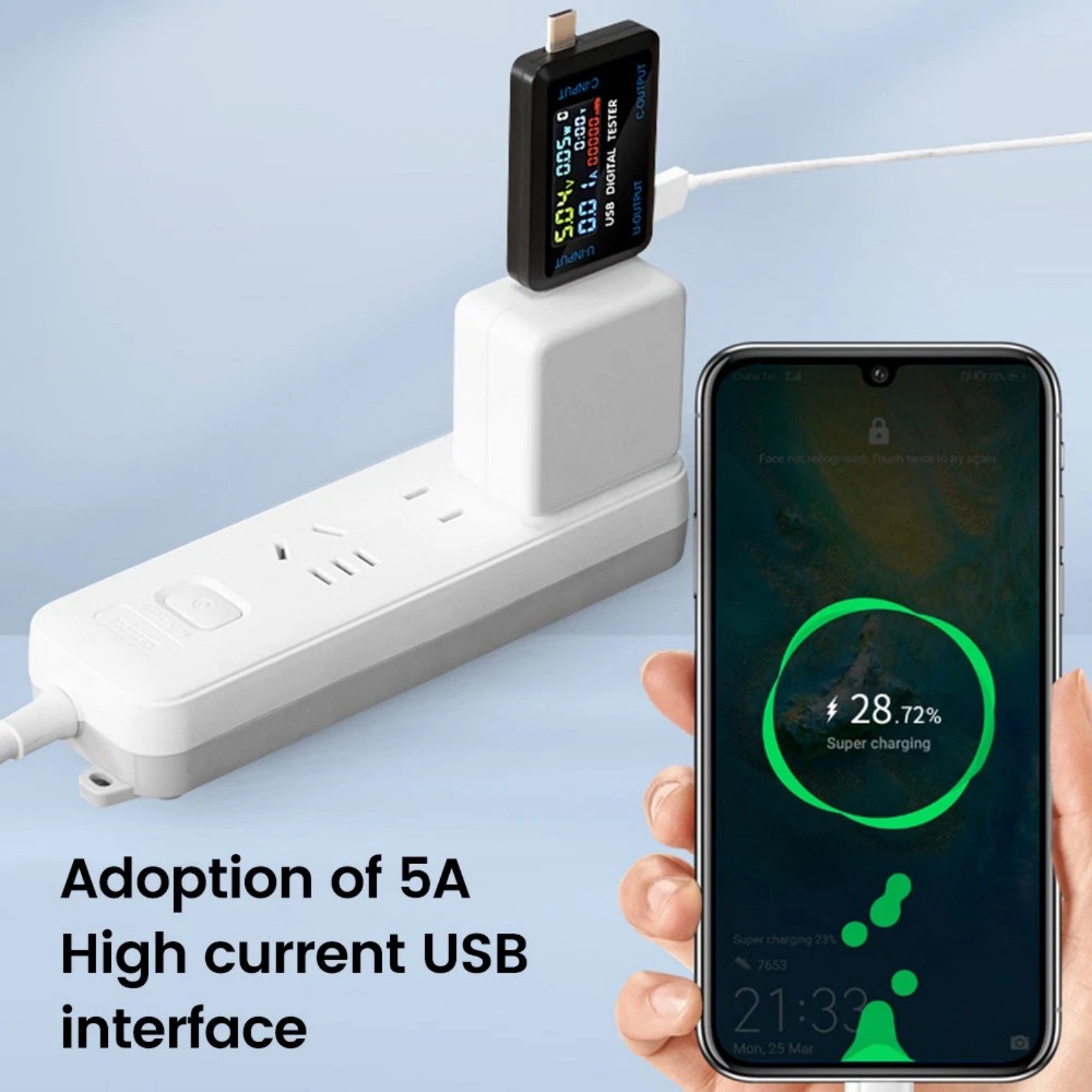 Maintenance USB C Voltmeter Current Meter Multi Function Button Power Monitor