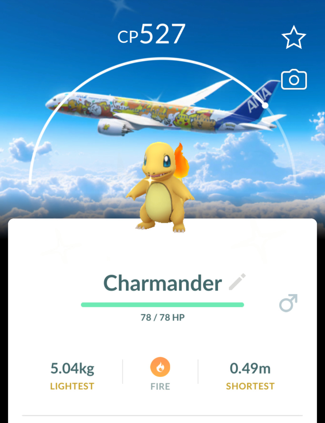 Shiny Charmander Special Red Jet ANA Airways Background