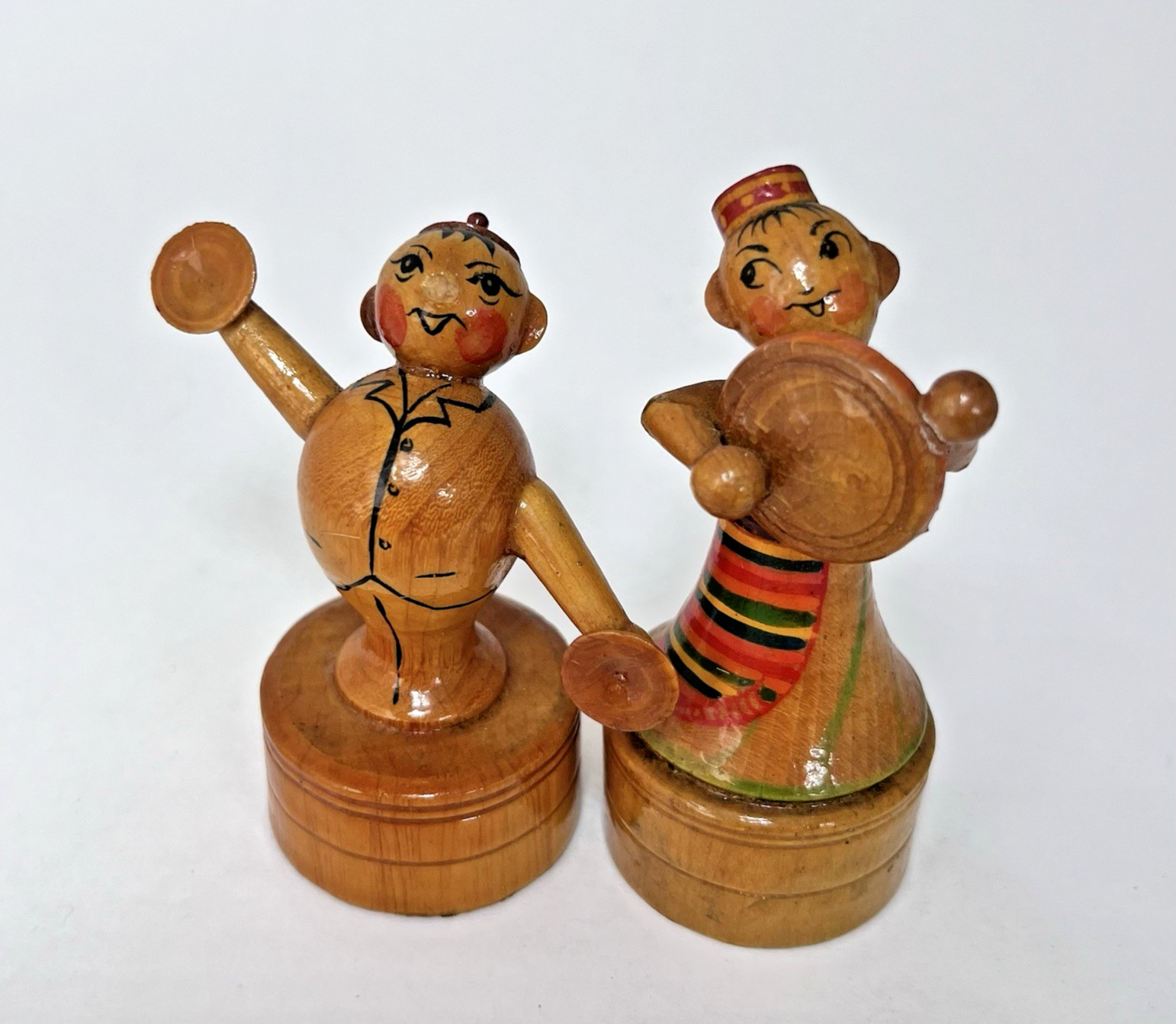 Two Vintage Wooden Pencil Sharpeners Musicians