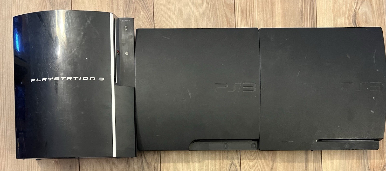 Lot Of 3 Sony PlayStation 3 PS3 Slim Fat Console For Parts Or Repair