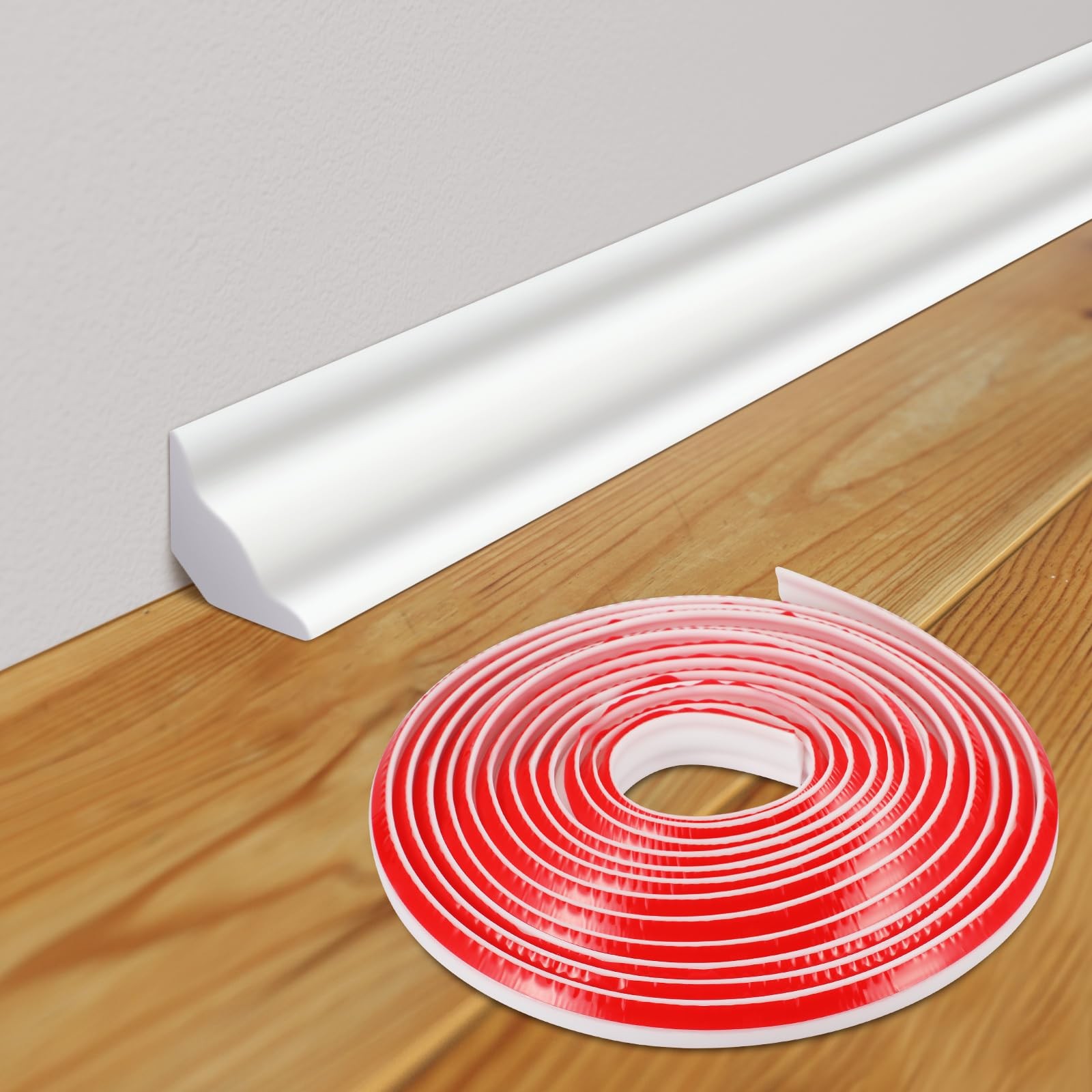 Frienda 16.4 ft x 1/2 Inch Peel and Stick Baseboard x Inch, White