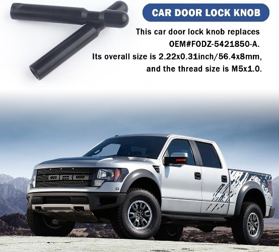 2PCS Car Door Lock Knobs, Premium Black Interior Door Lock Pin, Professional Car