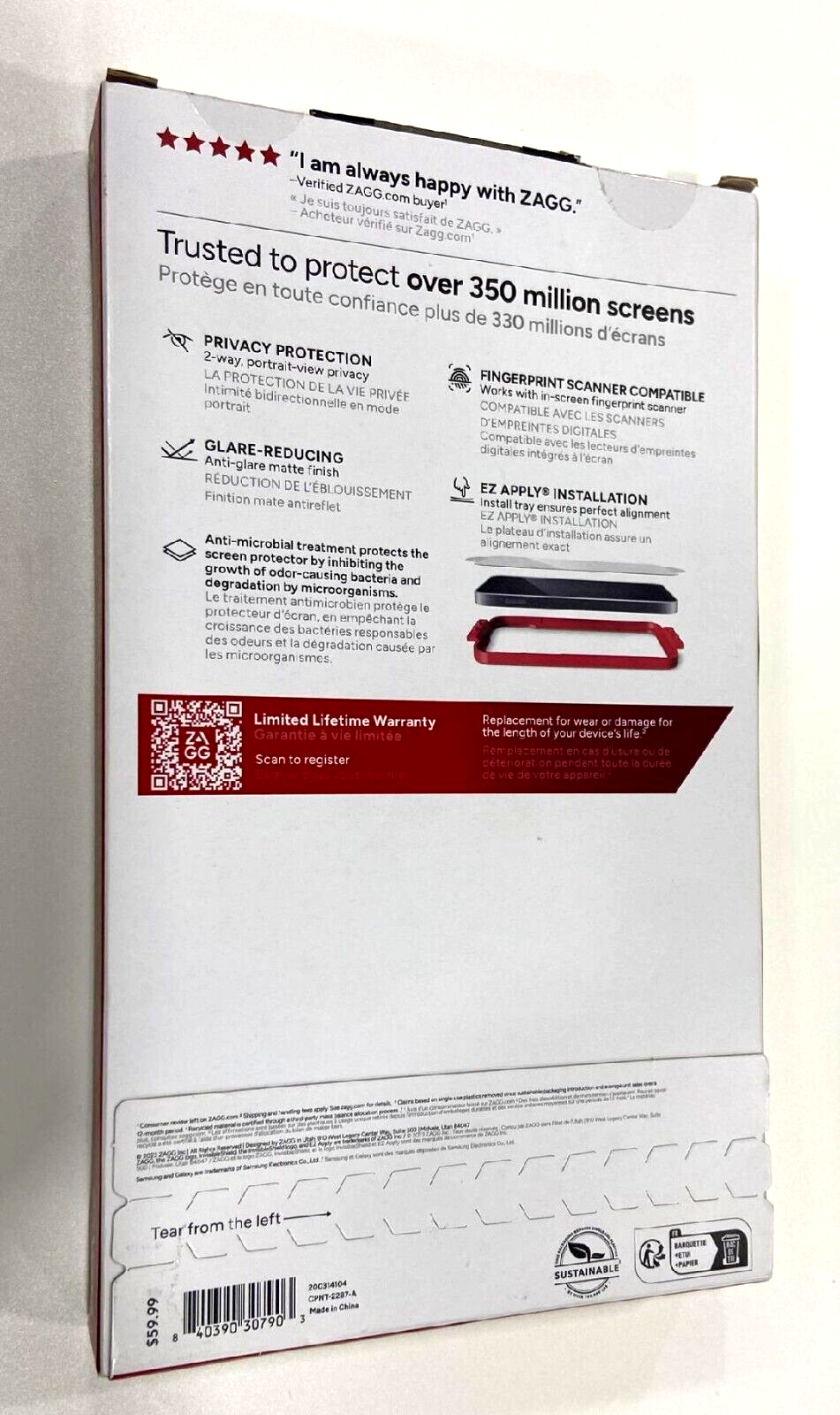 Zagg Invisible Shield Privacy Screen Protector for Galaxy S24 Plus
