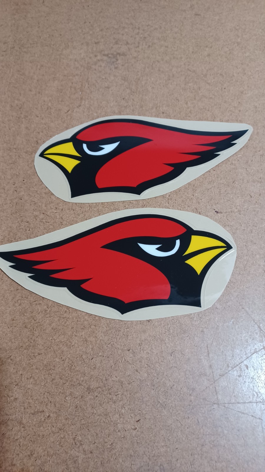 Cardinals Full Size Football Helmet Decals 20 Mils Set