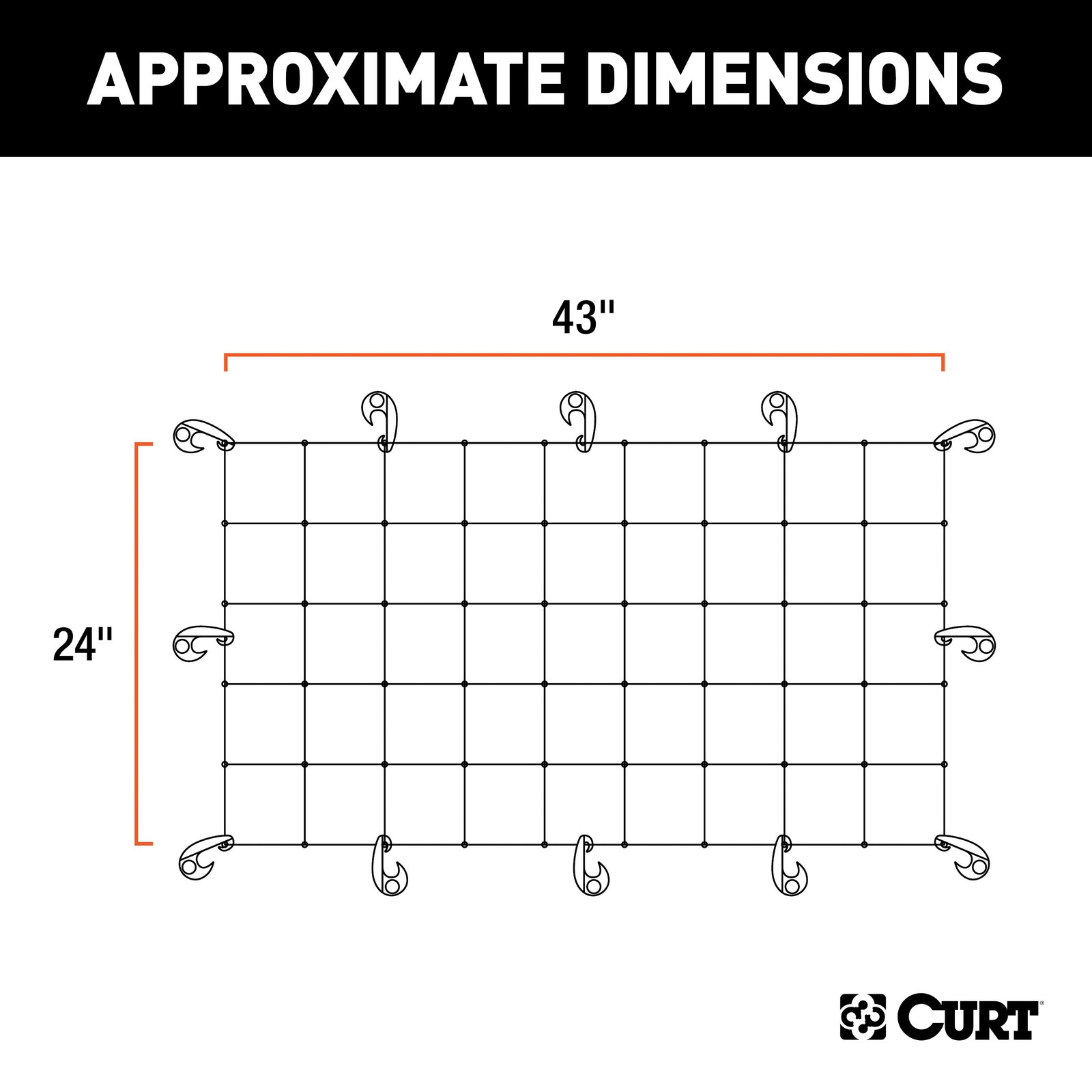 Curt 43" x 24" Elastic Cargo Net for Cargo Hitch Carrier