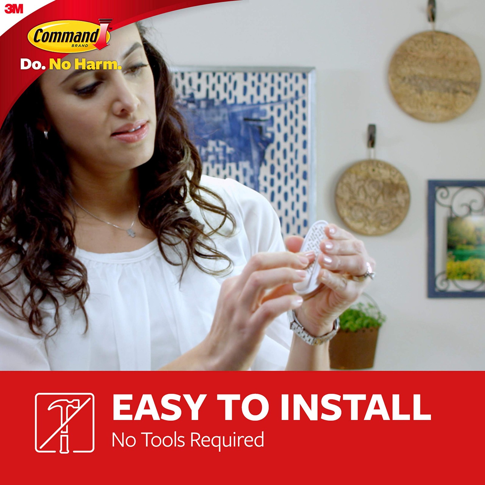 Command Medium Designer Hooks, 2 Hooks and 4 Command Strips, Damage-Free Han...