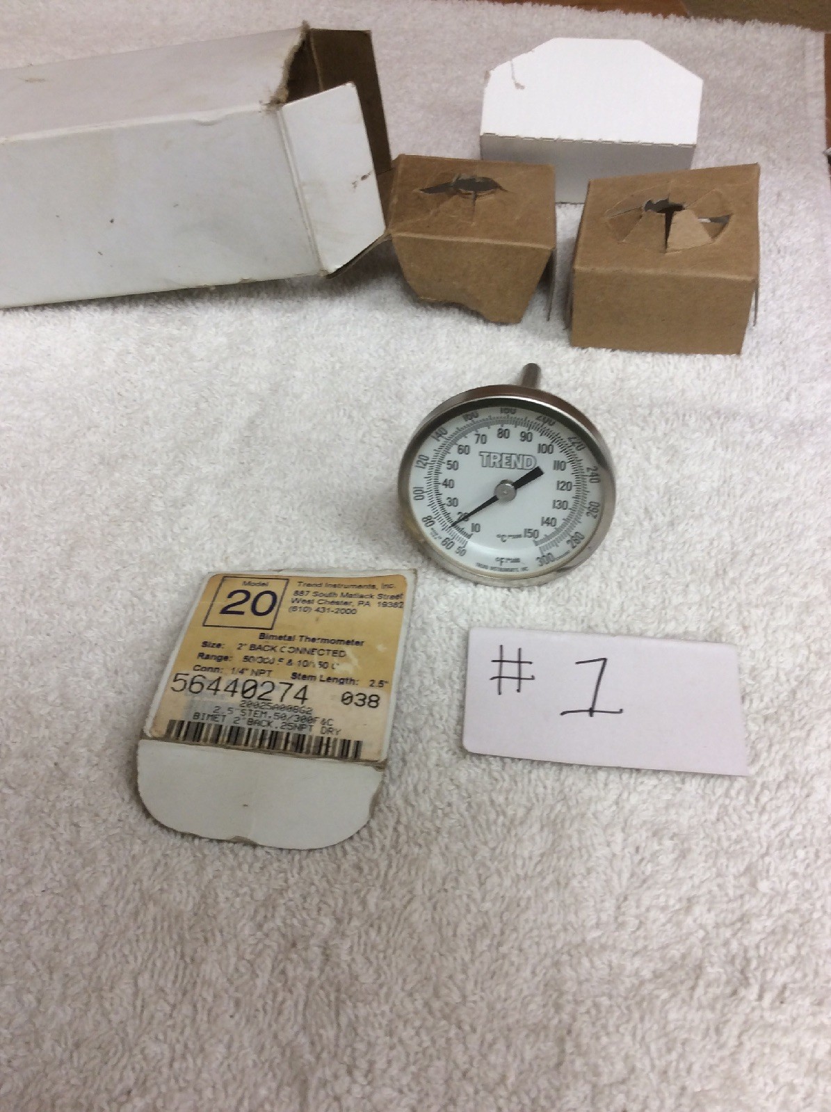 TREND INSTRUMENTS BIMETAL THERMOMETER MODEL 20 NIB 50-300F 10-150C