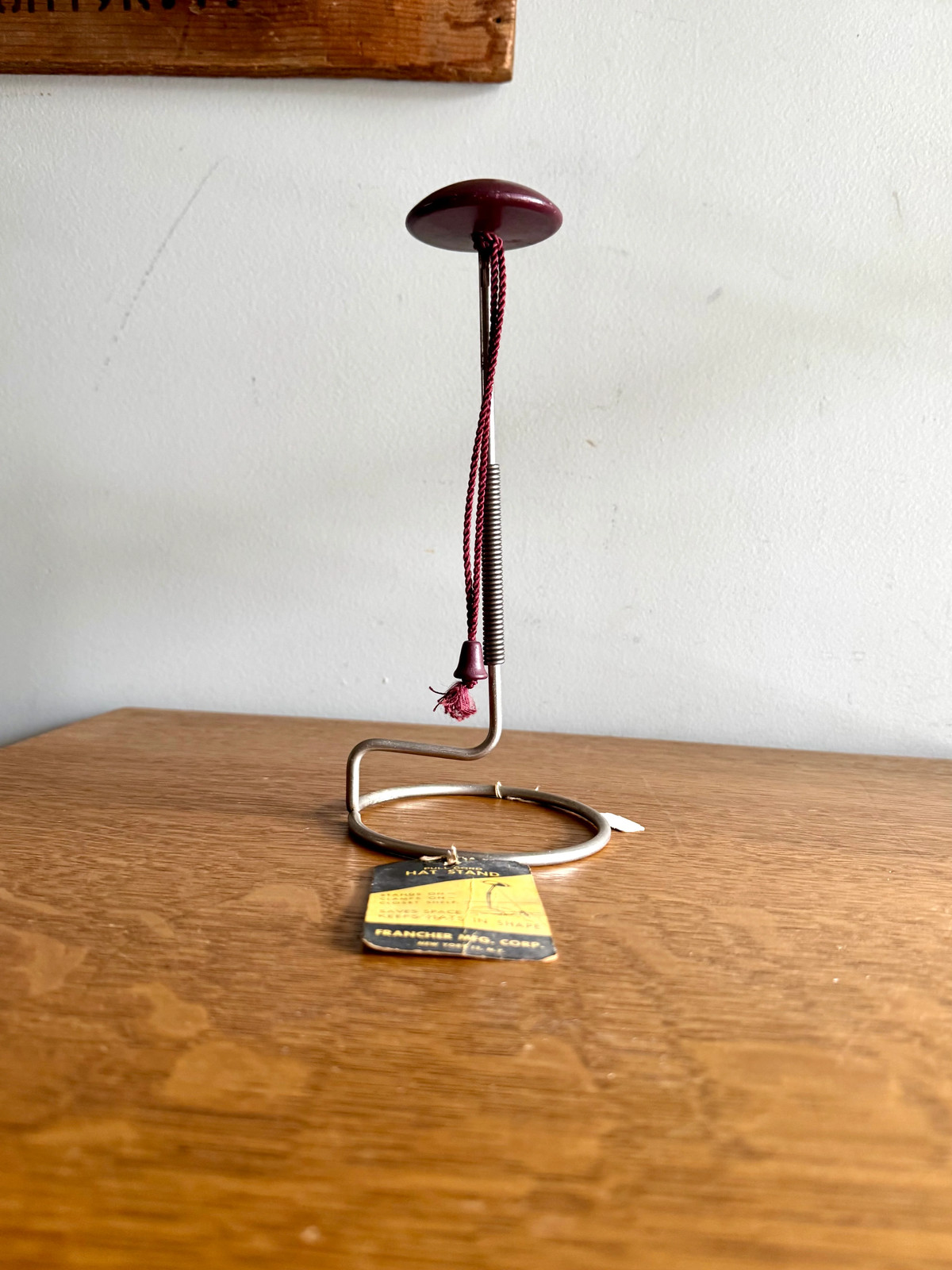Vintage Francher MFG Display Hat Stand | Pull Cord Hat Stand