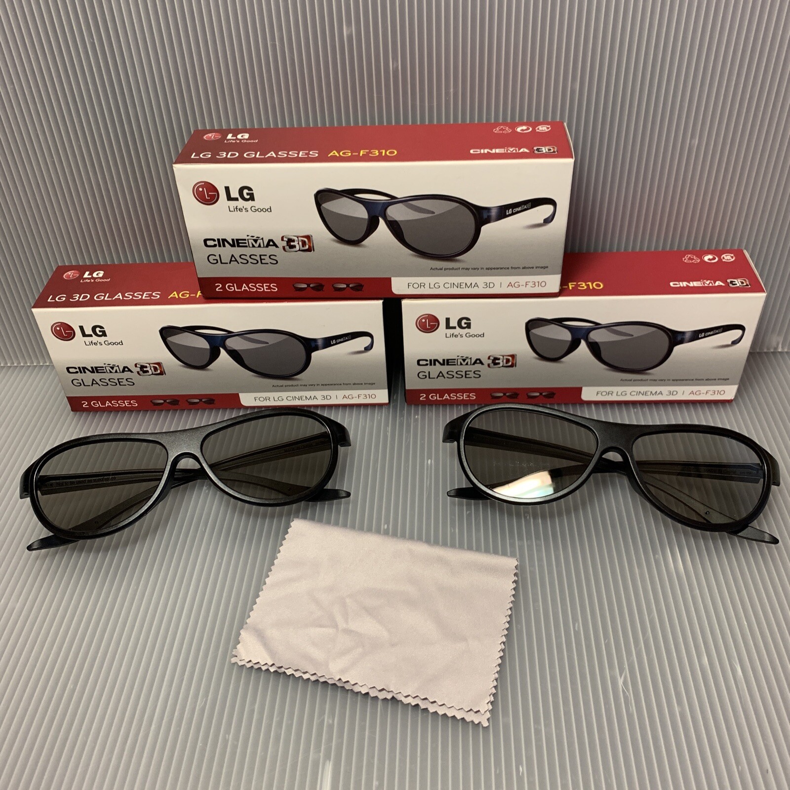 LG AG-F310 Cinema 3D Glasses - 3 Boxes 6 TOTAL GLASSES - Genuine LG - Very Good