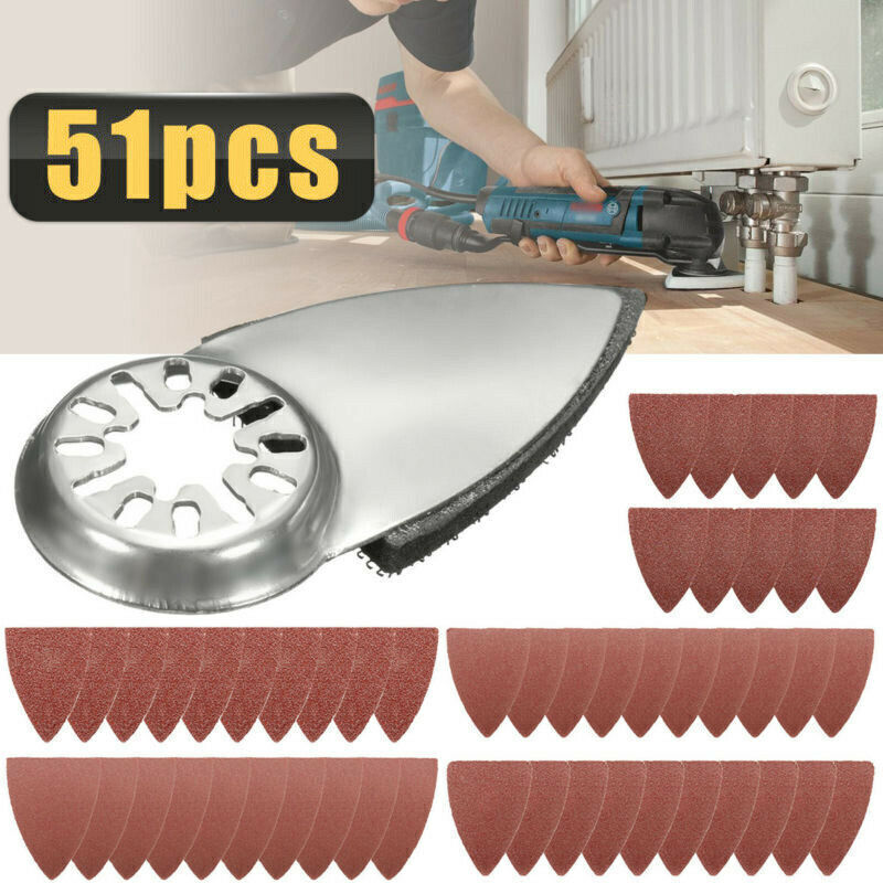 51x Finger Sanding Plate Brake Pads Paper Set for Fein Bosch Pendulum Multitool