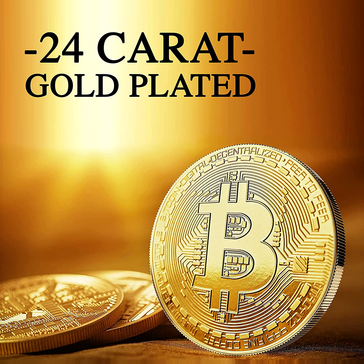 Brand New Bitcoin 24K Commemorative Crypto Collectible Gold Coin - Free Shipping
