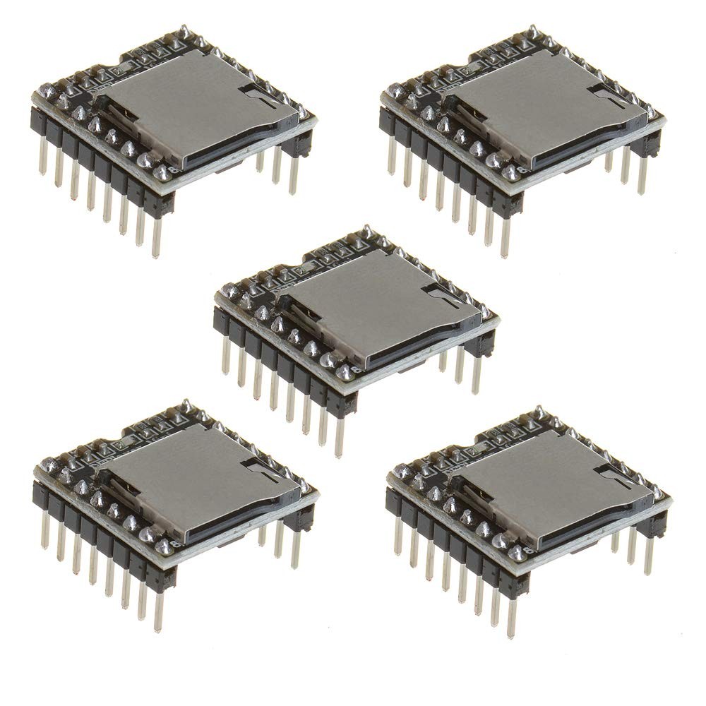 Anmbest 5PCS YX5200 DFPlayer Mini MP3 Player Module Voice Decode Black
