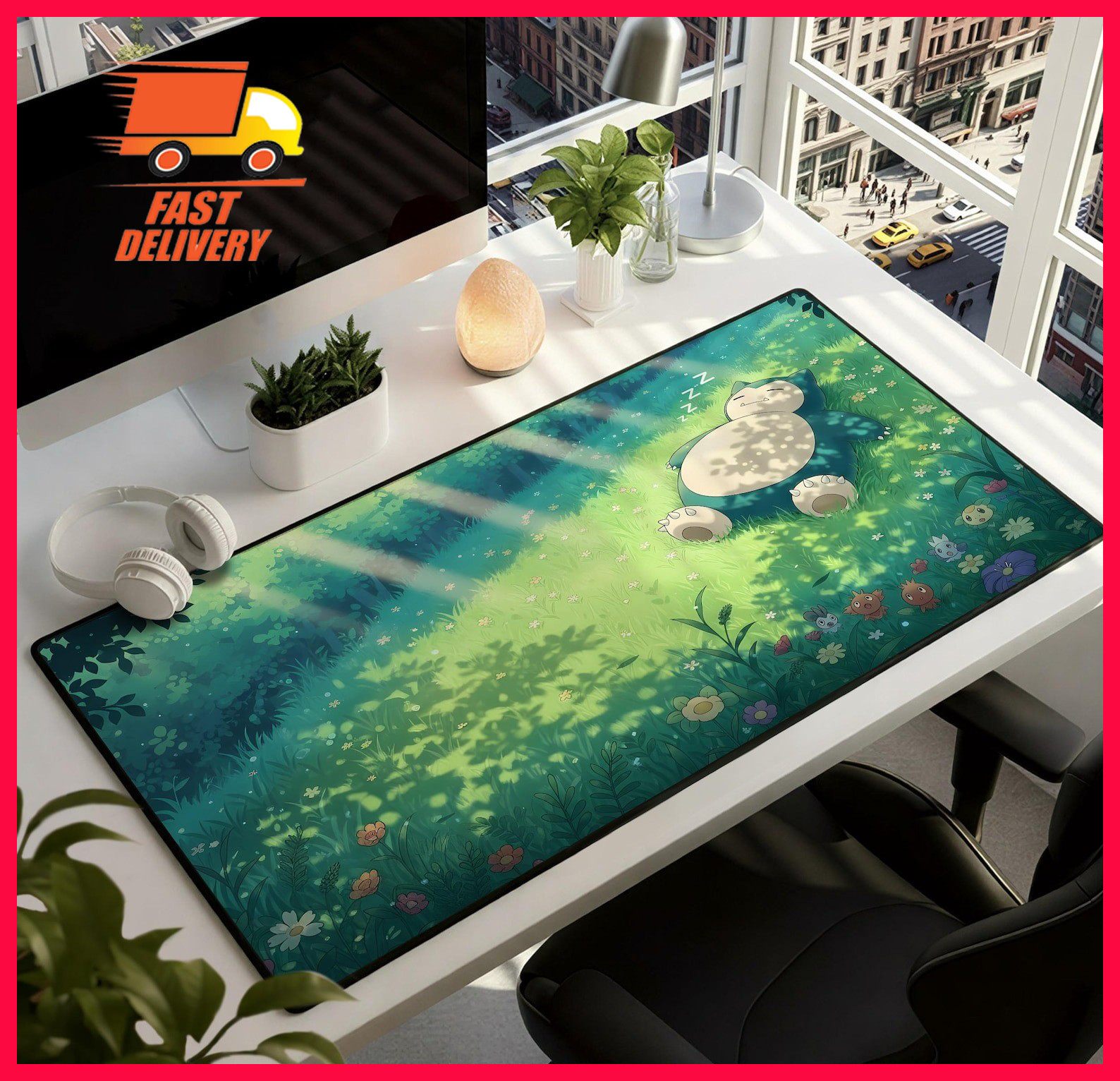 Sleeping Snorlax Anime Desk Mat Pokemon Gaming Mouse Pad KPH458