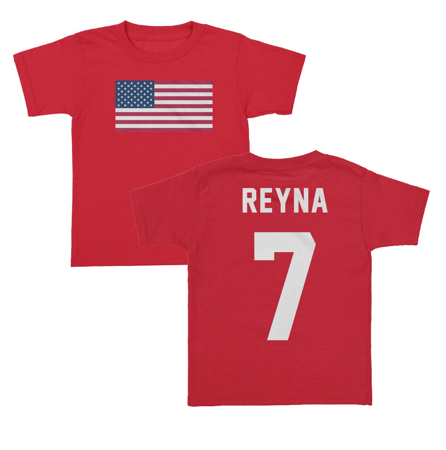 Reyna 7 USA Flag Patriotic Fans Two-Sided Toddler T-Shirt