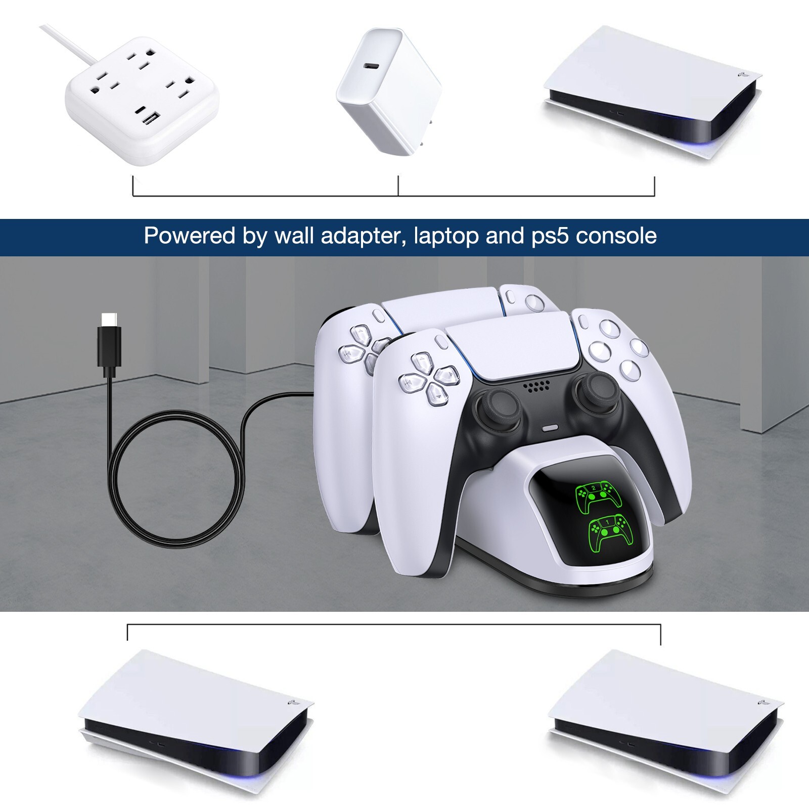 PlayStation 5 DualSense Wireless Charging Station PS5 Controller Charging Dock