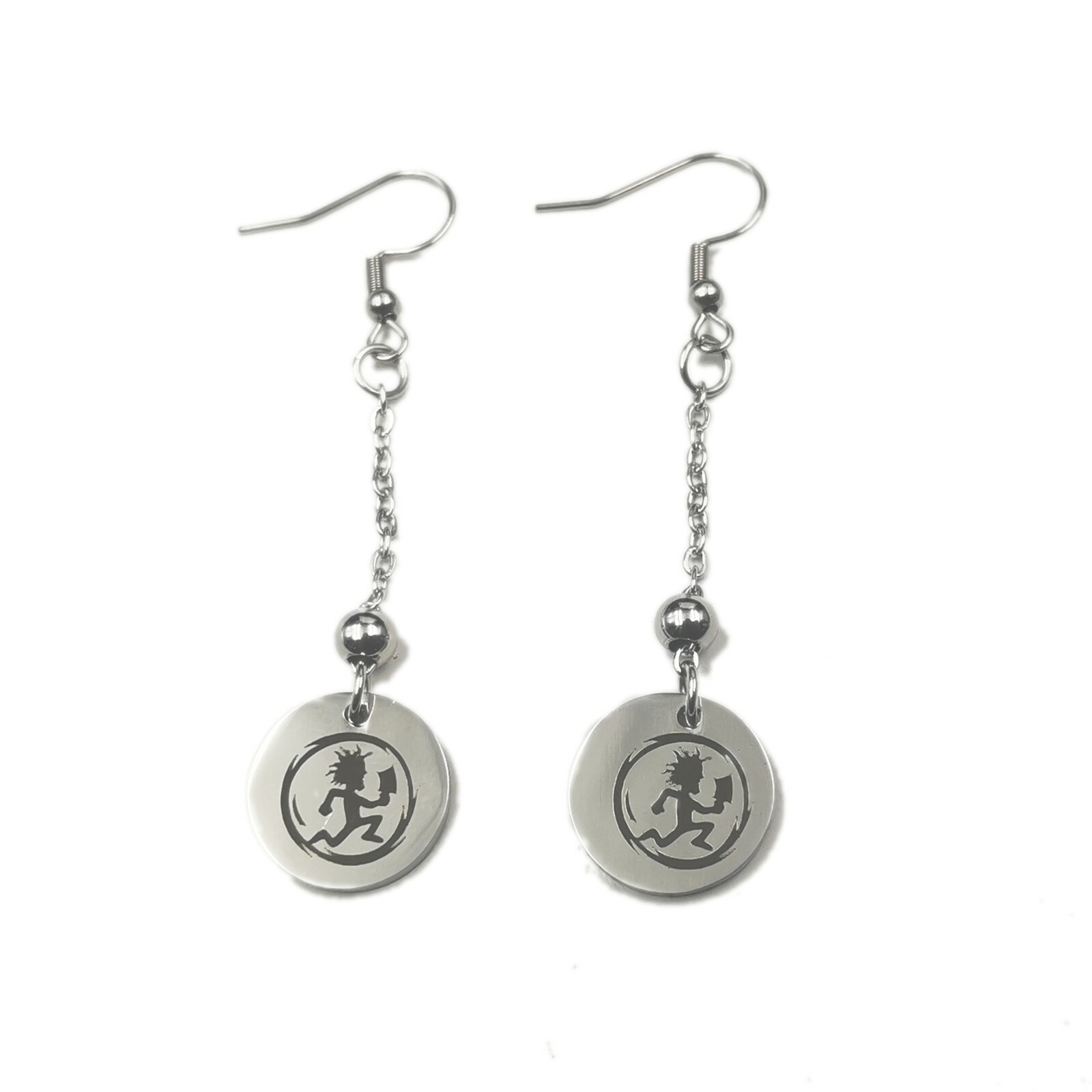 HATCHETMAN NEW 2 sided engraving silver earring drop earrings