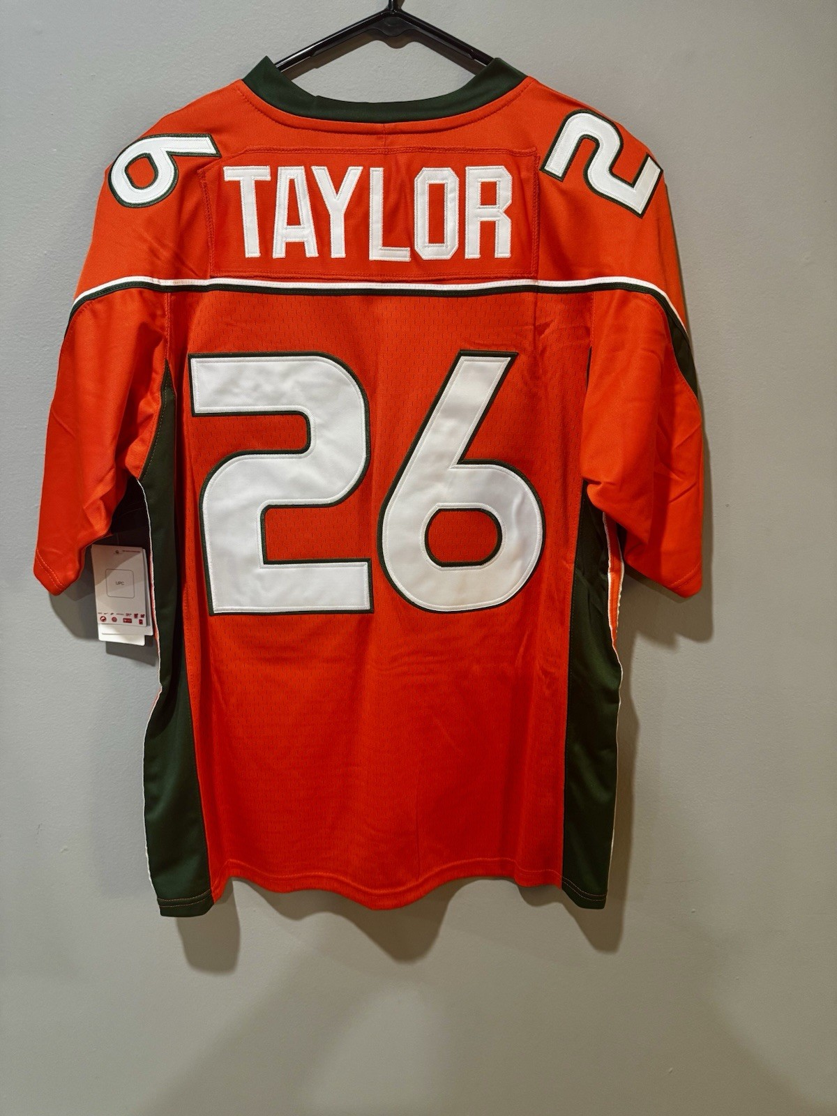 Sean Taylor Miami Hurricanes 2001  Green Jersey MEDIUM ORANGE