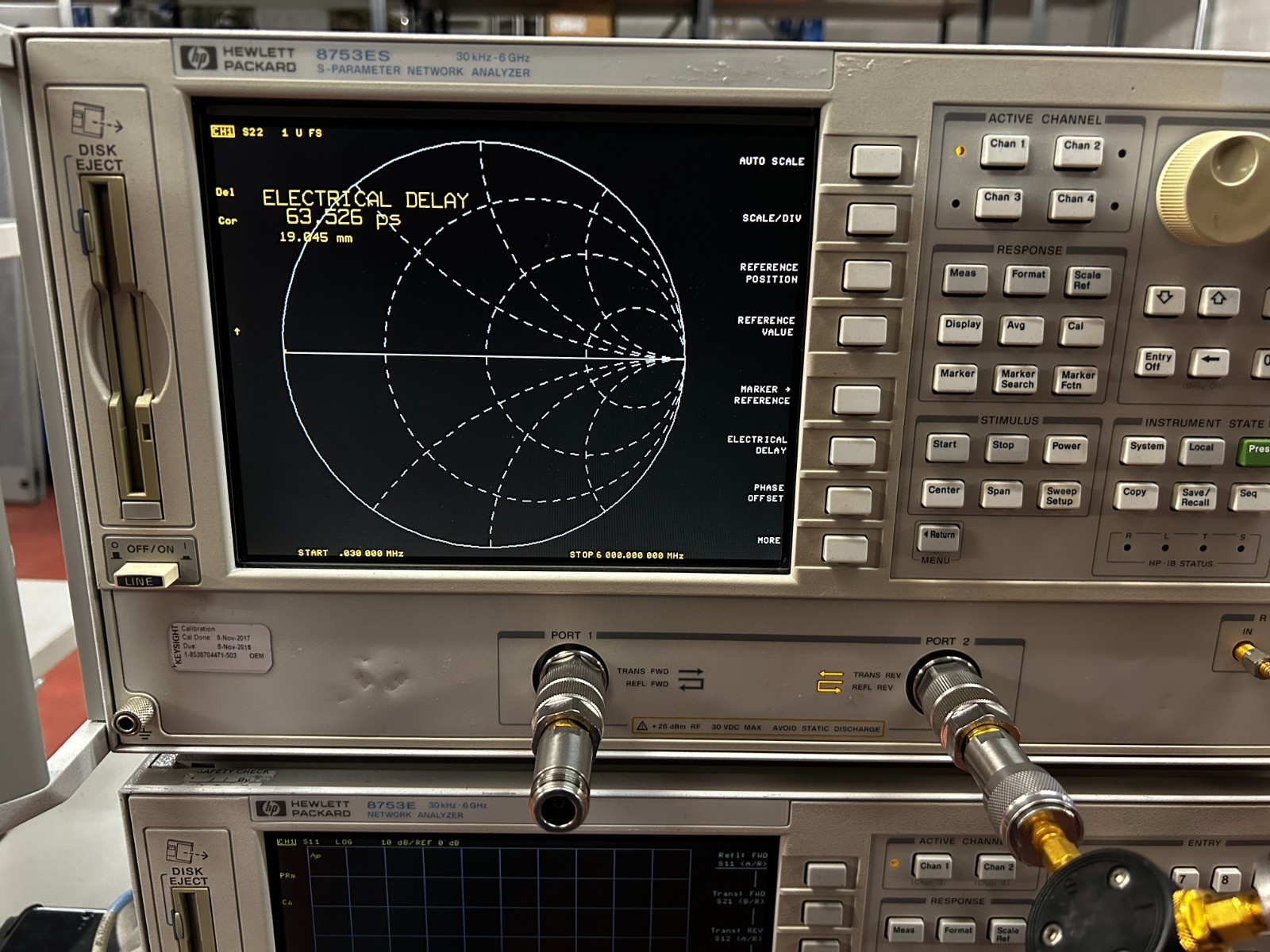 Hewlett Packard 8753ES, S-Parameter Network Analyzer, 30kHz-6GHz, 002, 006 & 010