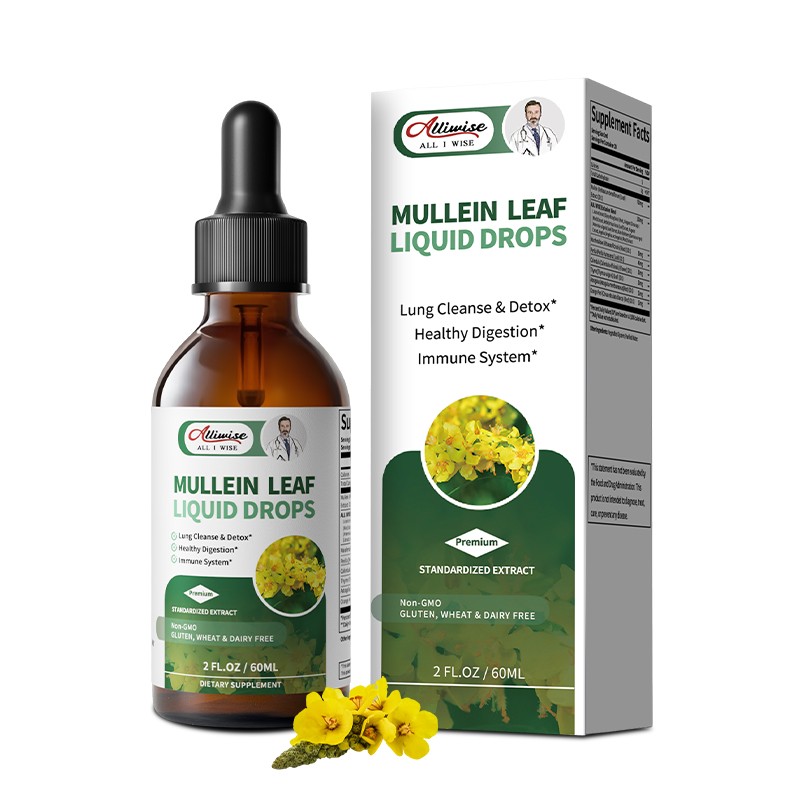2 PACK Mullein Drops for Lungs, Detox and Cleanse Mullein Extract Supplement
