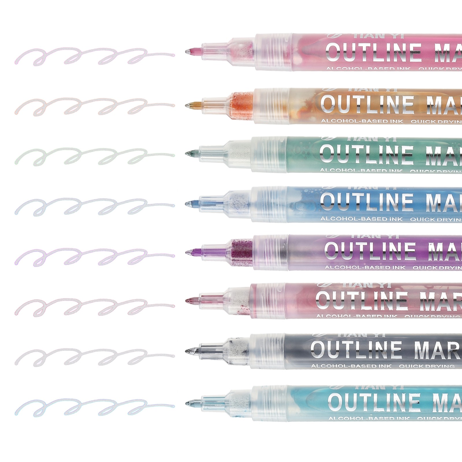 Metallic Marker Pens 3 Pack Paint Pens Medium Point Colored Markers, Green