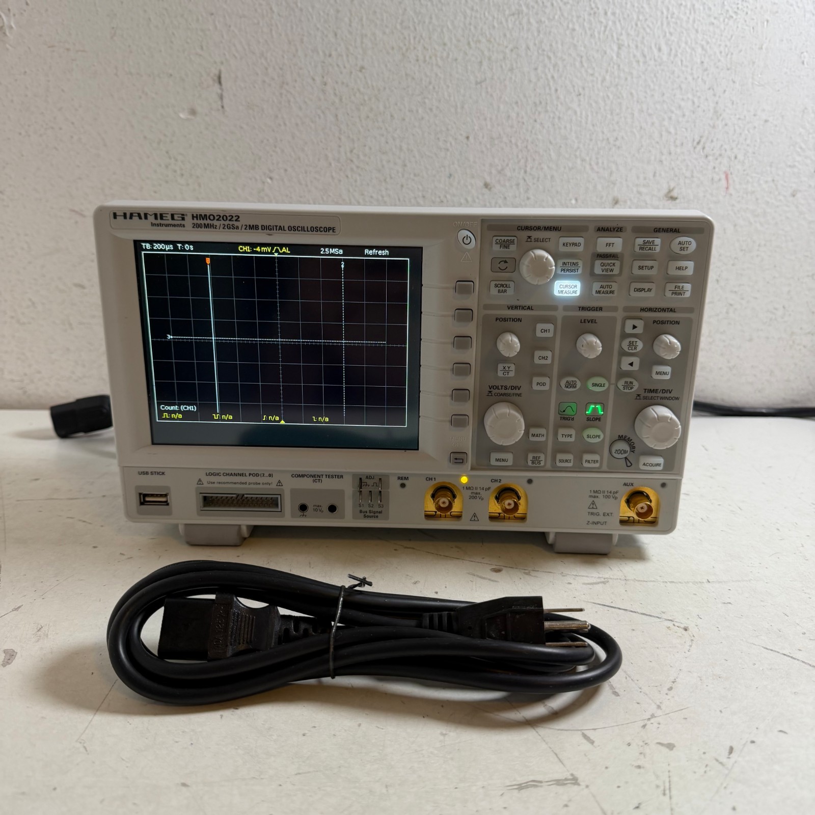 Hameg HMO2022 Gray 200MHz 2 GSa 2-Channel Mixed-Signal Digital Oscilloscope