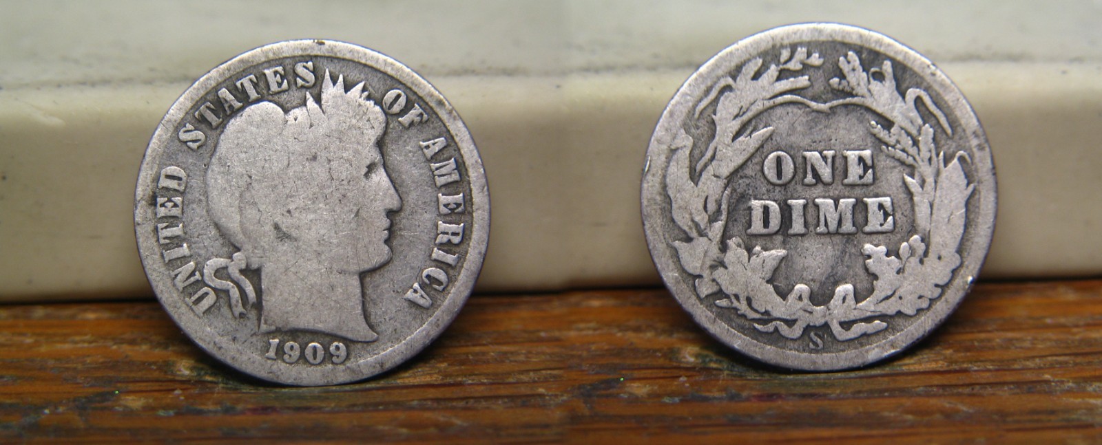 1909-S BARBER LIBERTY HEAD SILVER DIME 1909S US COIN