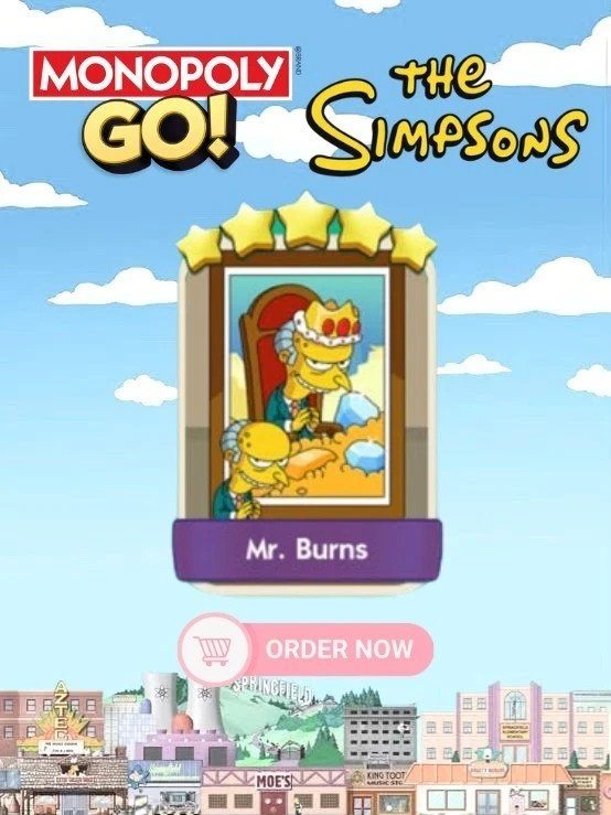 Monopoly Go Stickers Mr Burns - Monopoly Go set 20