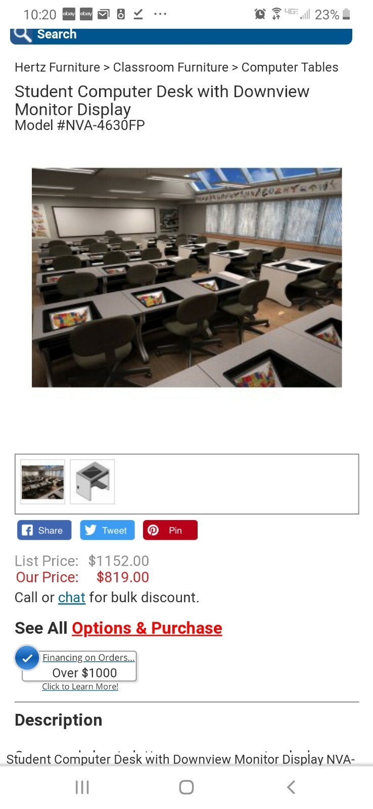 Nova down view school office commercial computer desk