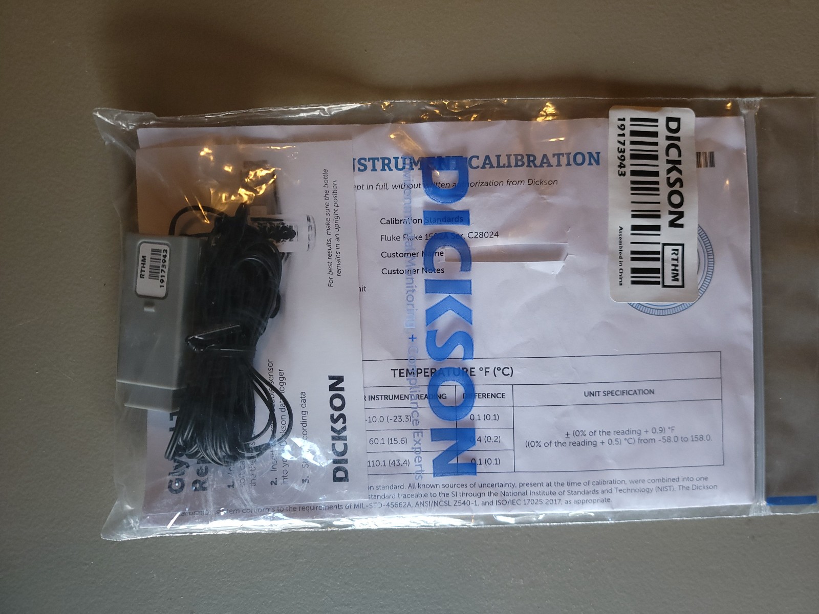 Glycol Thermistor Sensor RTHM 3-Point NIST