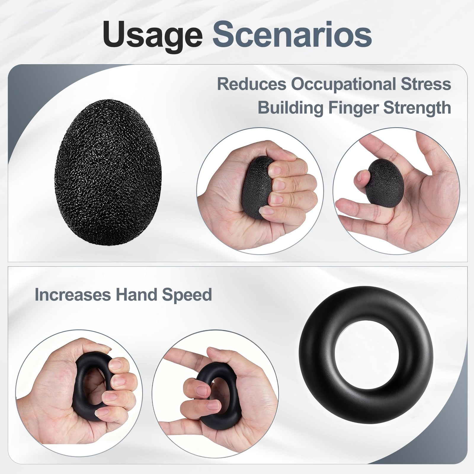 Grip Strength Trainer Kits 5 Pack, Forearm Strengthener with Adjustable Resis...