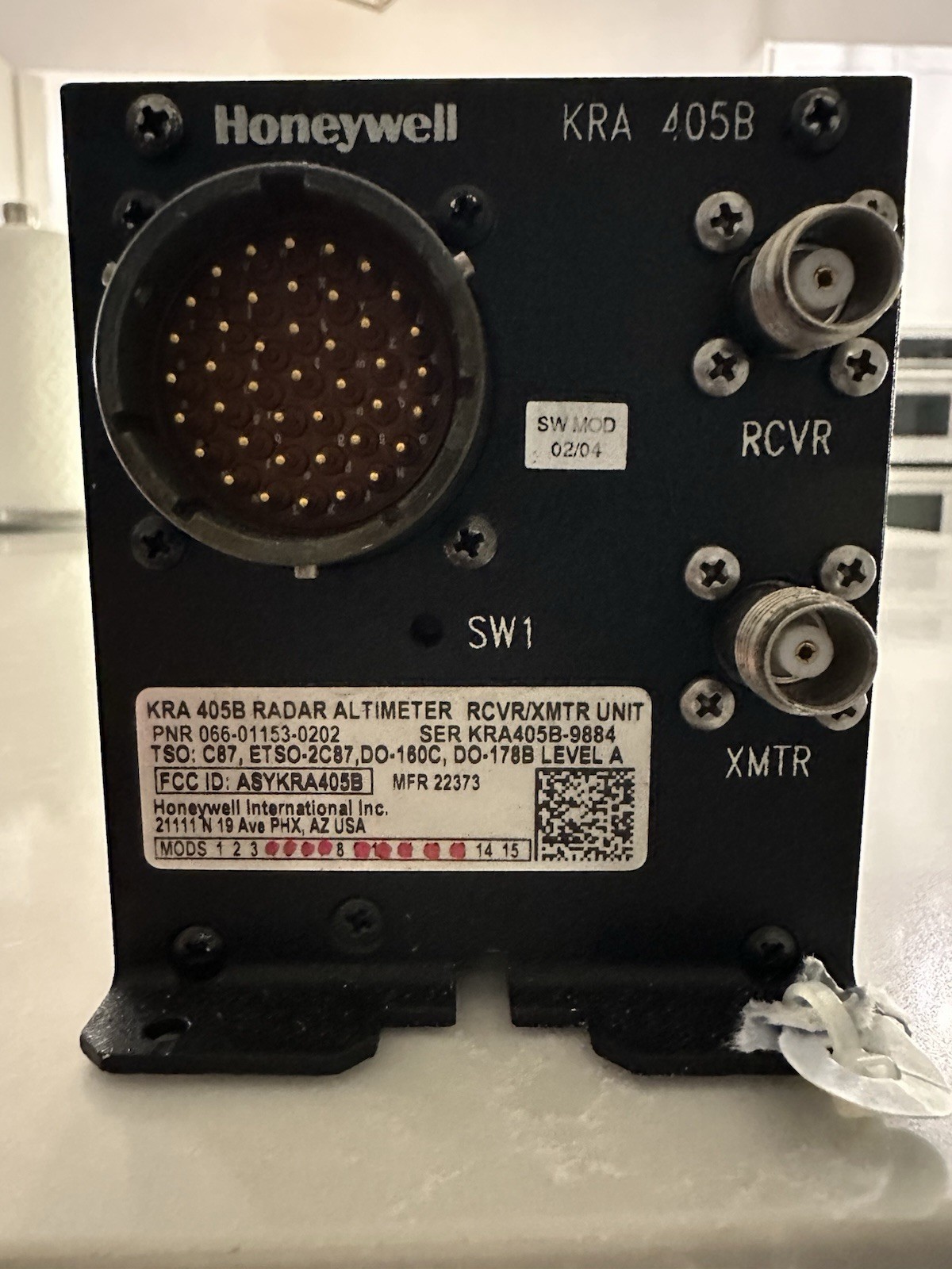 Honeywell / BendixKing KRA 405B Radar Altimeter R/T | P/N 066-01153-0202