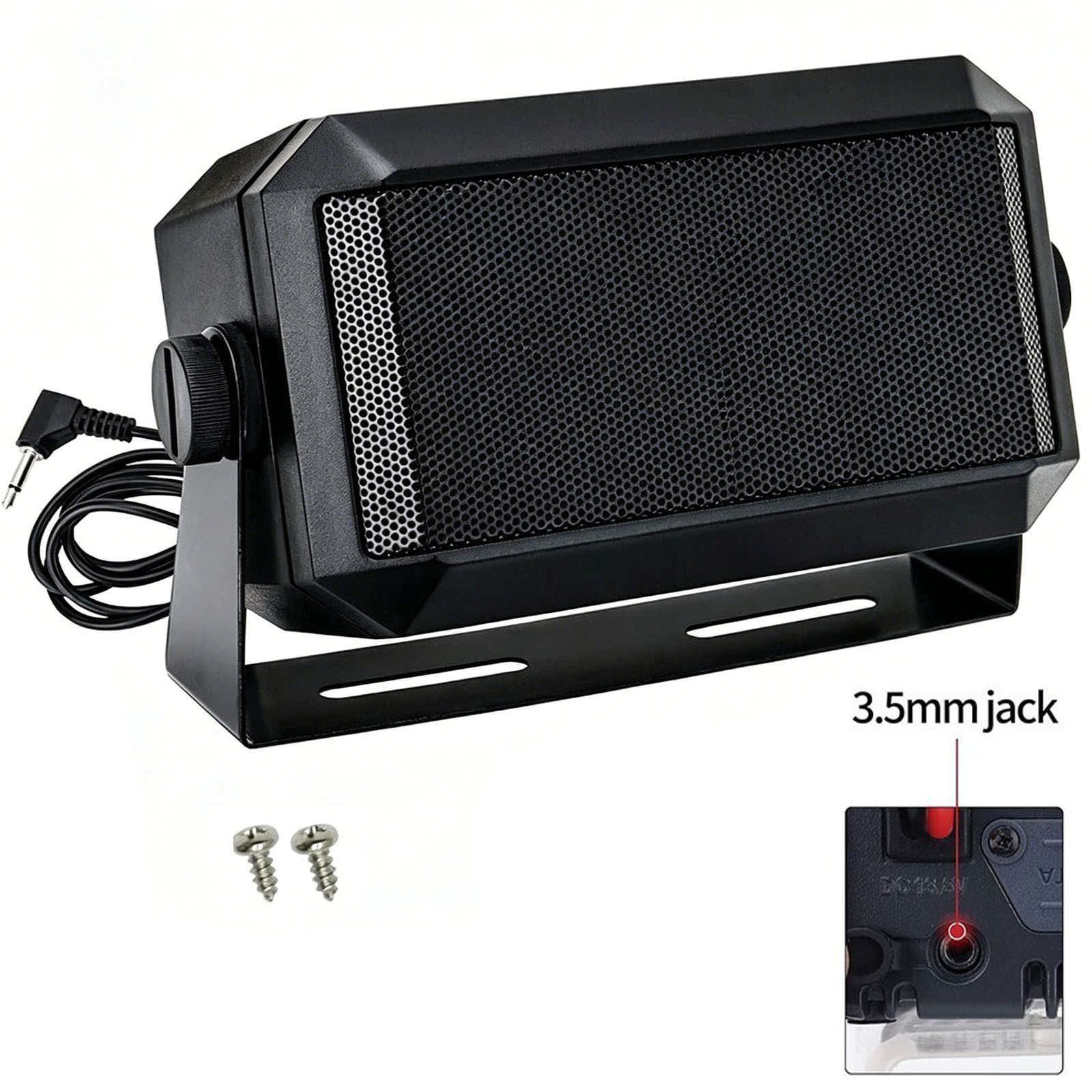 3.5mm Jack External Speaker For Kenwood/Motorola/ICOM/Yaesu/QYT CB Radio Scanner
