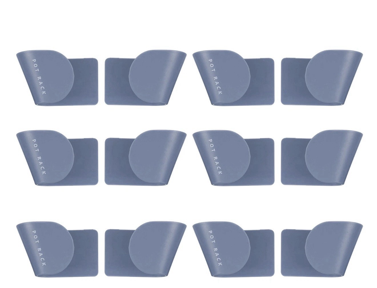 6 Pairs of Wall Mount Pot Lid Holder Lid Organizer for Kitchen Fits Blue12 PCs