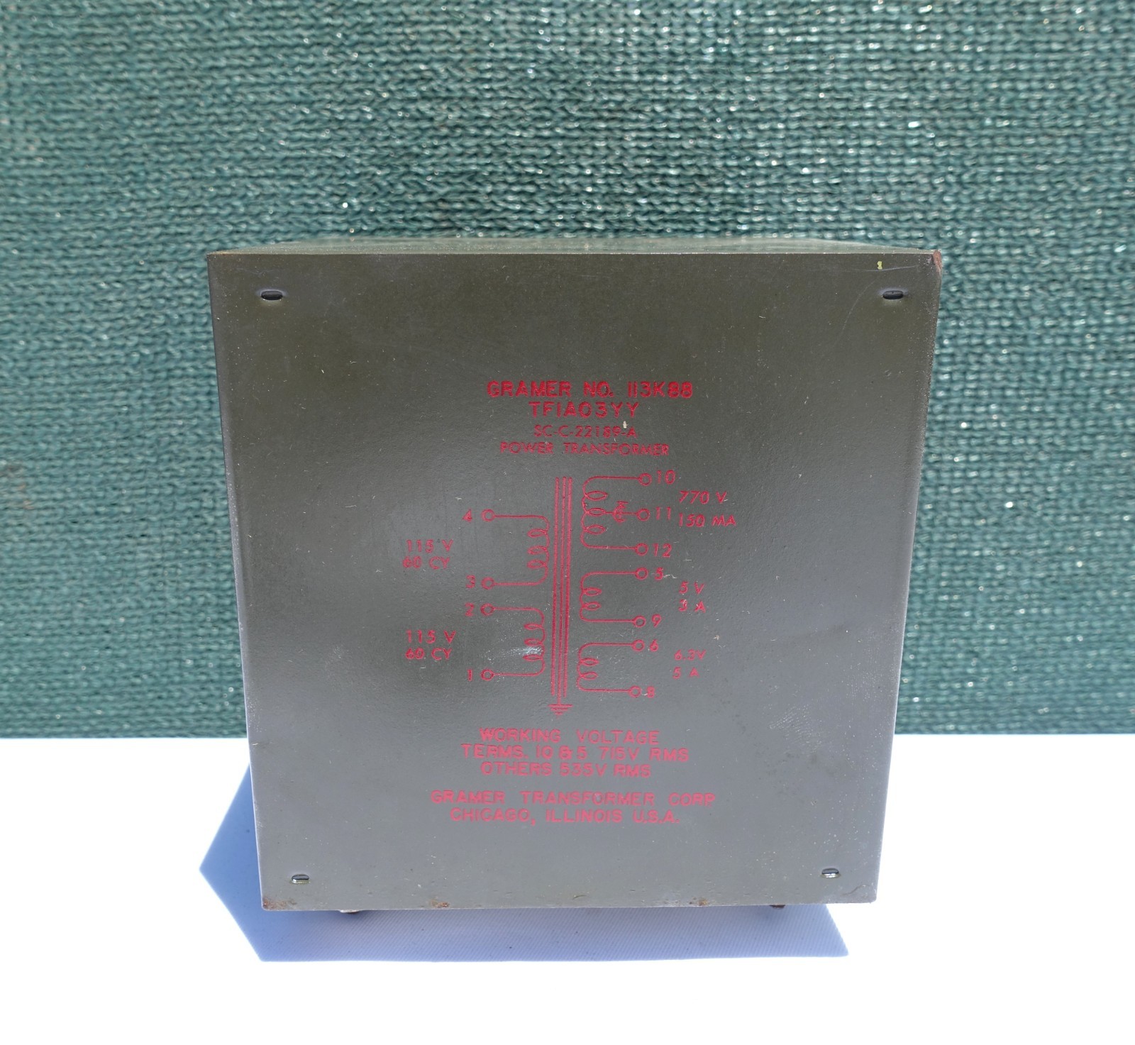 Power - Filament Transformer Gramer 115V - 770V/5V/6,3V NOS