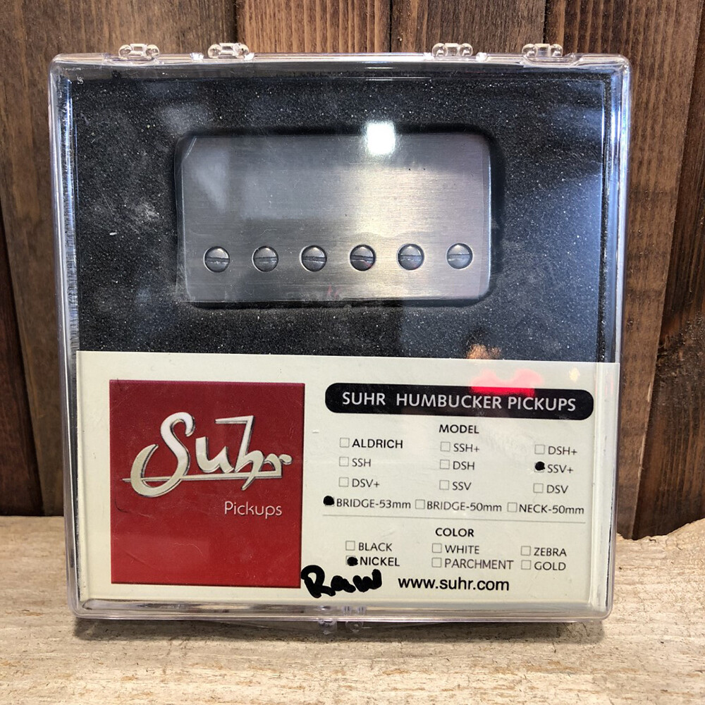 Suhr SSV Humbucker Guitar Pickup, Bridge, 53mm Spacing, Raw Nickel Cover