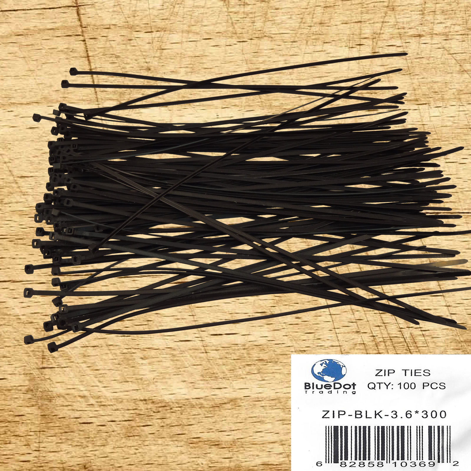 100 PCS Pack 12" inch Network Cable Cord Wire BLACK Tie Strap 40 Lbs Zip Nylon