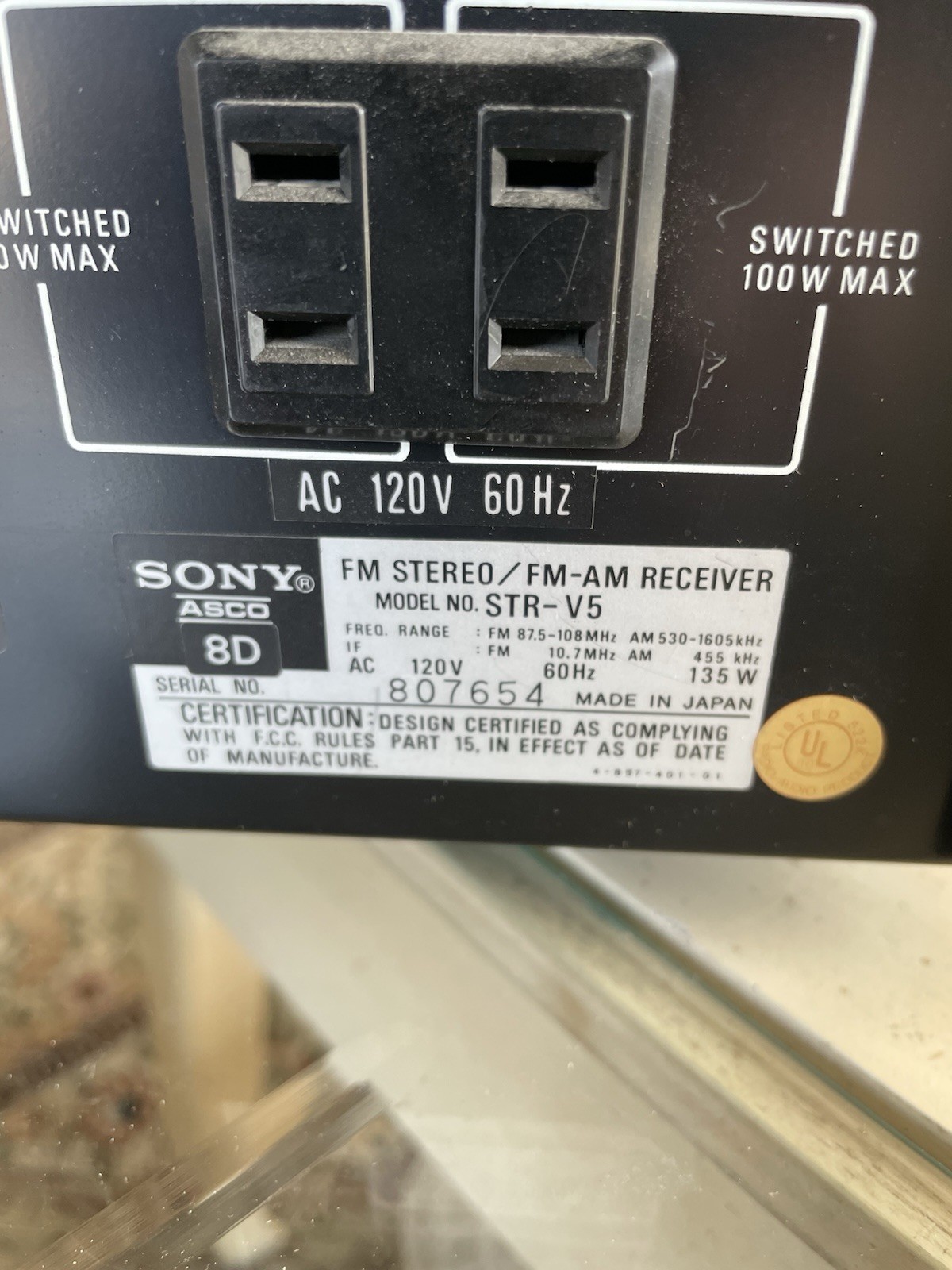 sony str v5 receiver Very Clean Amazing Sound And Condition